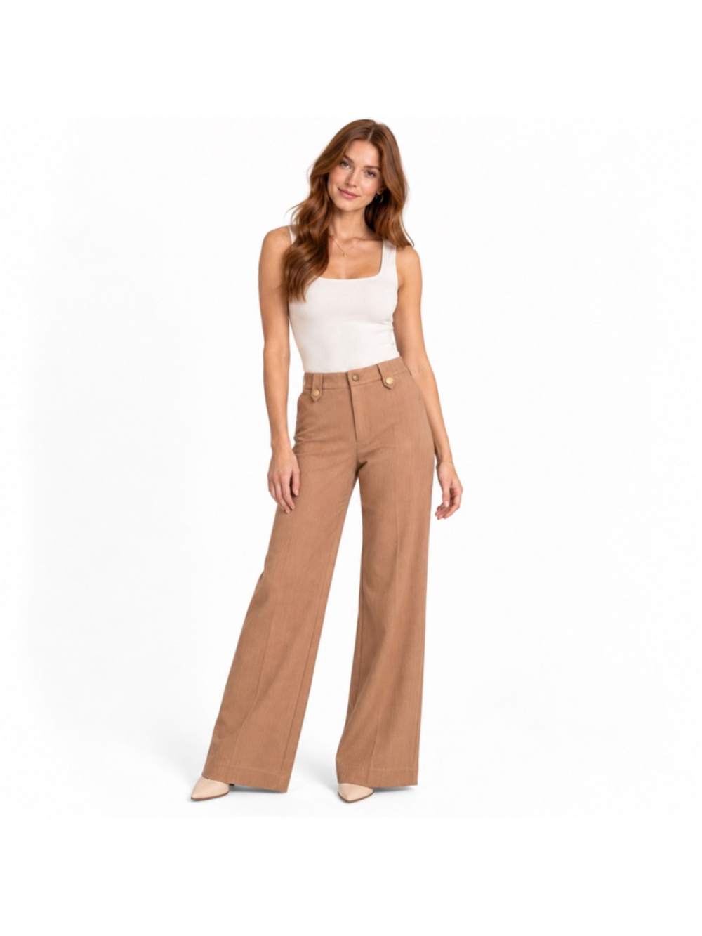 Haver + Blair Wide Leg Flare Trousers XS Brown NWT